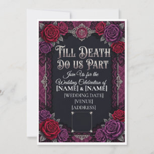Gothic Halloween-Hochzeit Bis dass der Tod uns sch Save The Date