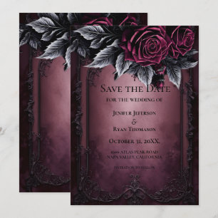 Gothic Halloween Hochzeit Save-the-Date-Einladung Ankündigung