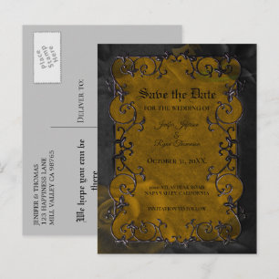 Gothic Halloween Hochzeit Save-the-Date Postkarte