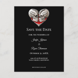 Gothic Halloween-Hochzeit Save-the-Date Postkarte