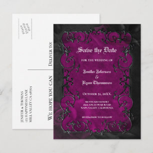 Gothic Halloween Hochzeit Save-the-Date Postkarte