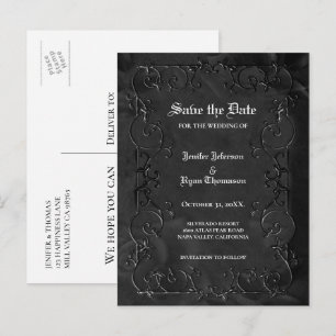 Gothic Halloween Hochzeit Save-the-Date Postkarte