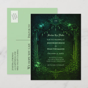 Gothic Halloween-Hochzeit Save-the-Date-Postkarte Ankündigungspostkarte