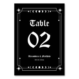 Gothic Halloween Hochzeit Tischnummer
