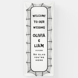 Gothic Halloween Hochzeit Willkommensschild, Leine Banner
