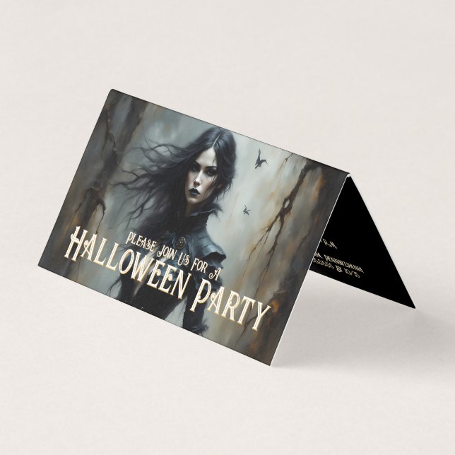 Gothic Halloween Night of Mystery Einladung (Vorderseite)