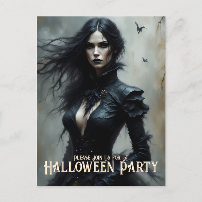 Gothic Halloween Night of Mystery Einladung (Vorderseite)