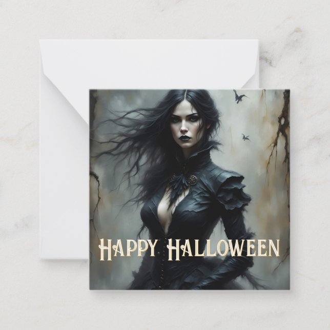 Gothic Halloween Night of Mystery Mitteilungskarte (Vorderseite)