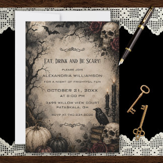 Gothic Halloween-Party-Einladung Einladung