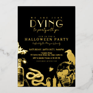 Gothic Halloween-Party mit Schädel-Folie-Einladung Folieneinladung