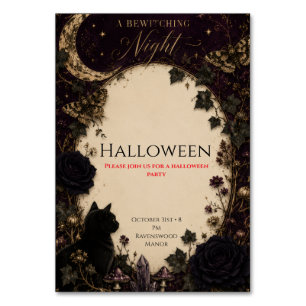 Gothic Halloween-Party Rosen, dunkler Efeu, Motte, Tischnummer