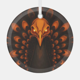 Gothic Halloween Peacock Skull Ornament Aus Glas