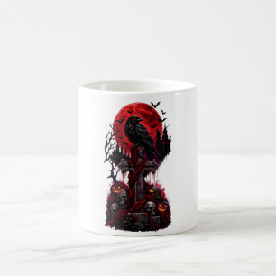 Gothic Halloween Rabe Friedhof Kürbis  Kaffeetasse