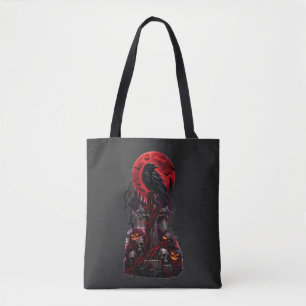 Gothic Halloween Rabe Friedhof Kürbis Tasche