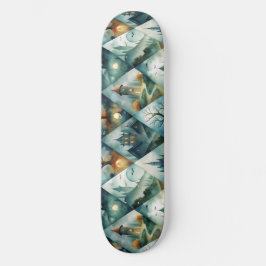 Gothic Halloween-Schloss-Muster Skateboard
