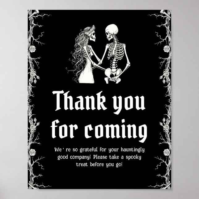 Gothic Halloween Skeleton Danke, dass du gekommen  Poster (Vorne)