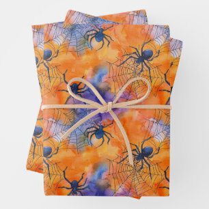 Gothic Halloween Spiders Spooky Season Geschenkpapier Set