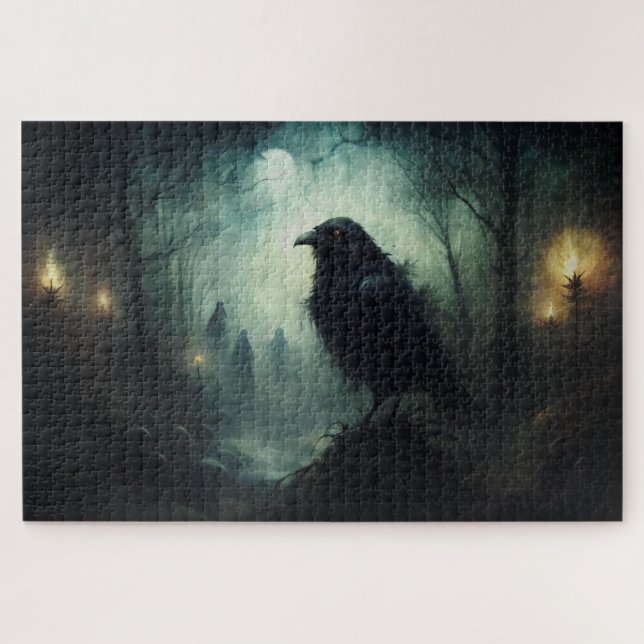 Gothic Halloween Spooky Crows (Horizontal)
