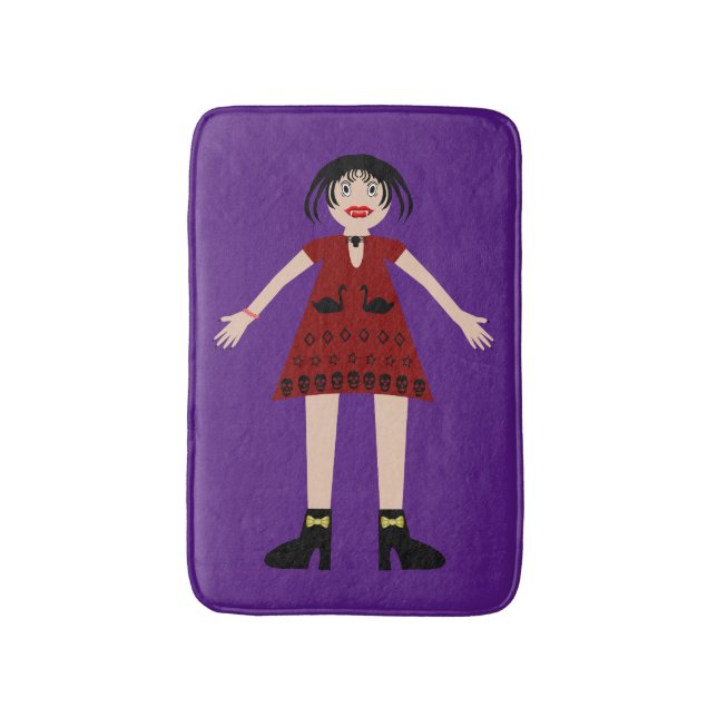 Gothic Halloween Vampire Lady Badematte (Vorderseite Vertikal)