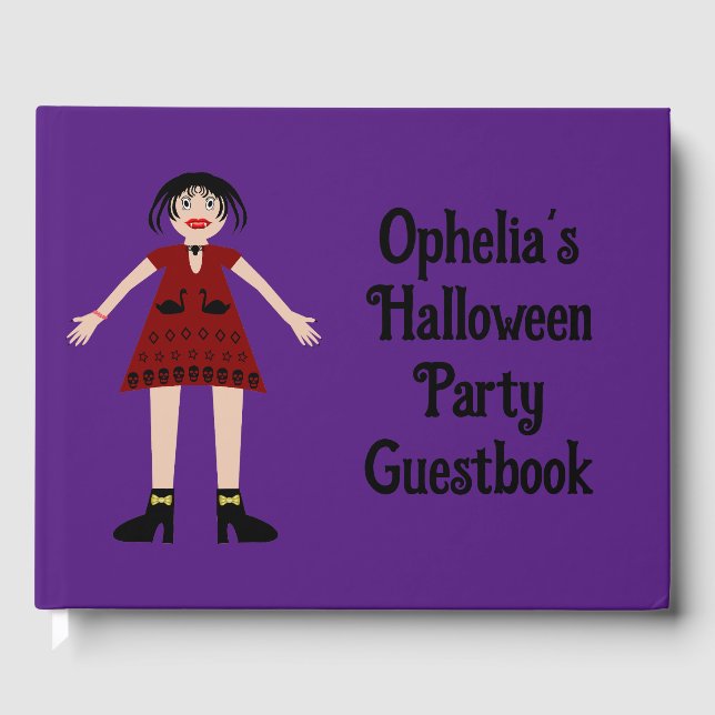 Gothic Halloween Vampire Lady Custom Gästebuch (Vorderseite)