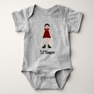 Gothic Halloween Vampire Lady Custom Message Baby Strampler