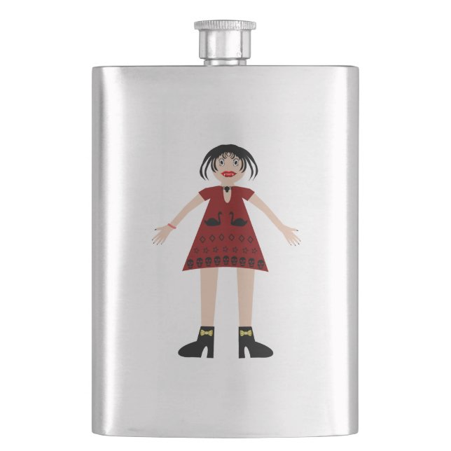 Gothic Halloween Vampire Lady Flachmann (Vorderseite)