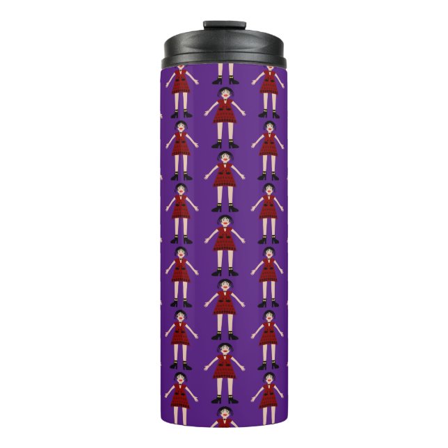 Gothic Halloween Vampire Lady Gemustert Thermosbecher (Vorderseite)