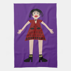Gothic Halloween Vampire Lady Geschirrtuch