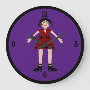 Gothic Halloween Vampire Lady Große Wanduhr