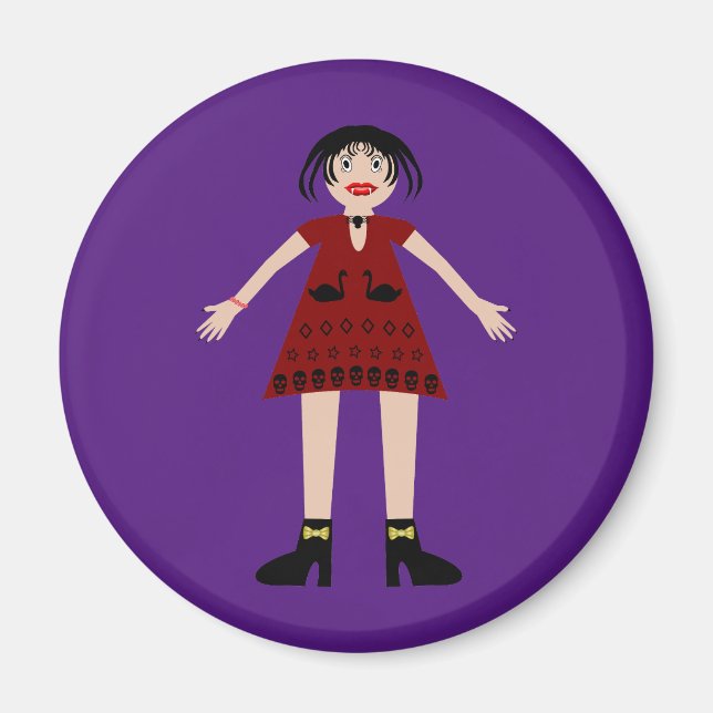 Gothic Halloween Vampire Lady Magnet (Vorne)