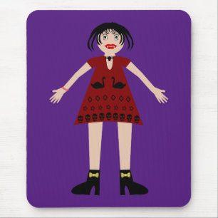 Gothic Halloween Vampire Lady Mousepad