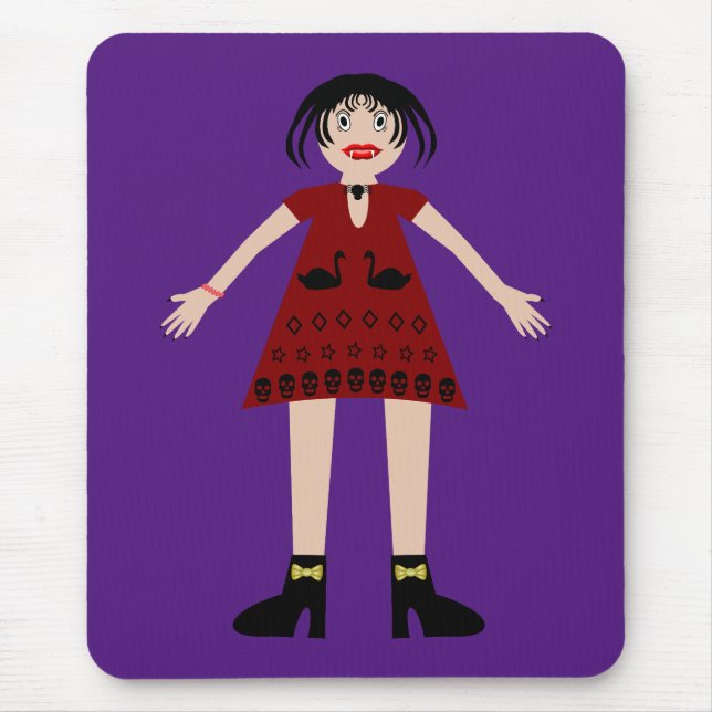 Gothic Halloween Vampire Lady Mousepad (Vorne)