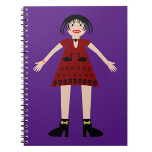 Gothic Halloween Vampire Lady Notizblock