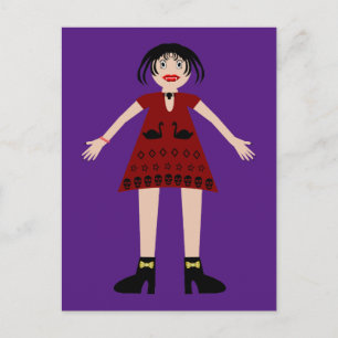 Gothic Halloween Vampire Lady Postkarte