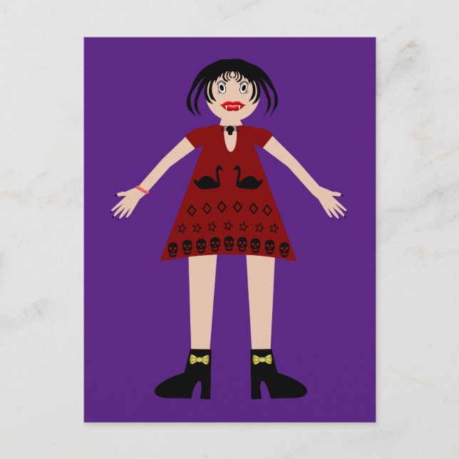 Gothic Halloween Vampire Lady Postkarte (Vorderseite)