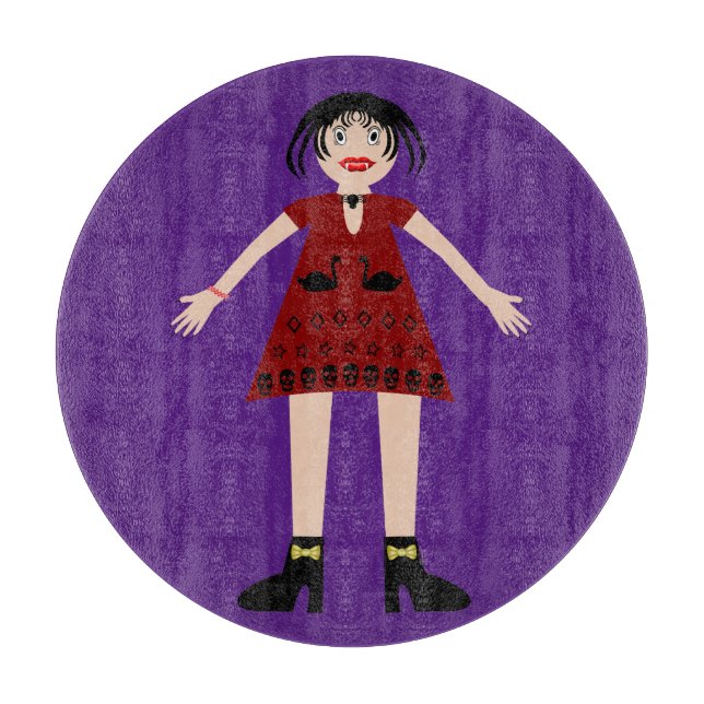 Gothic Halloween Vampire Lady Schneidebrett (Vorderseite)