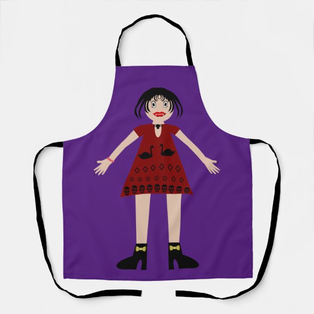 Gothic Halloween Vampire Lady Schürze (Vorderseite)