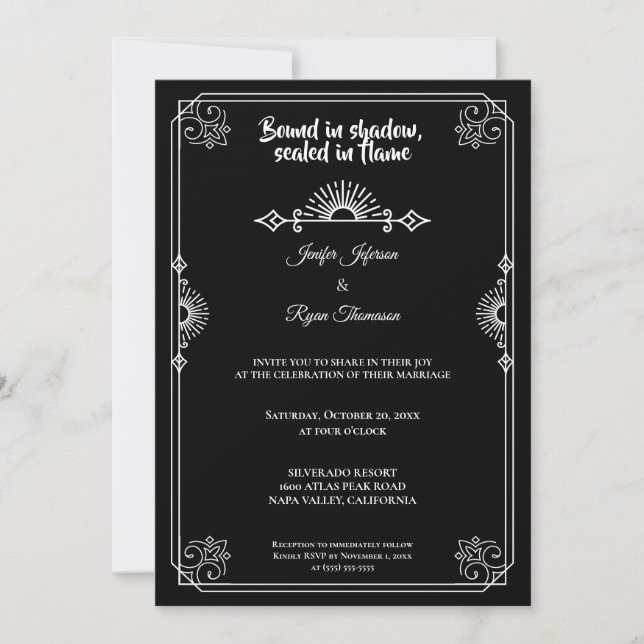 Gothic halloween wedding Invitation Einladung (Vorderseite)