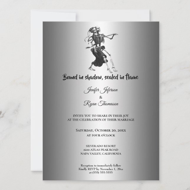 Gothic halloween wedding Invitation Einladung (Vorderseite)