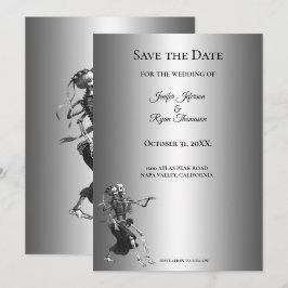 Gothic halloween wedding save the date invitation ankündigung