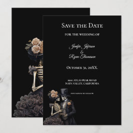 Gothic halloween wedding save the date invitation ankündigung