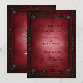 Gothic halloween wedding save the date invitation ankündigung
