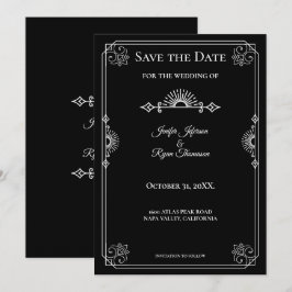 Gothic halloween wedding save the date invitation ankündigung