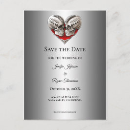 Gothic halloween wedding save the date postcard ankündigungspostkarte