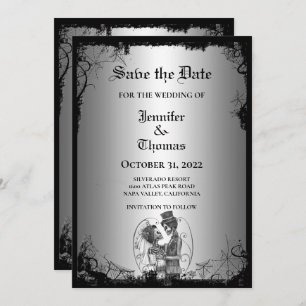 Gothic halloween wedding speichern Sie das Datum E Ankündigung