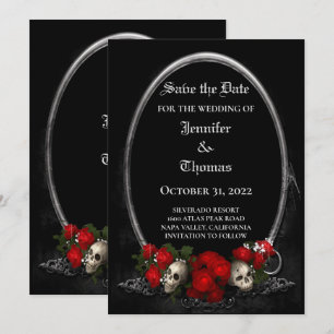 Gothic halloween wedding speichern Sie das Datum E Ankündigung