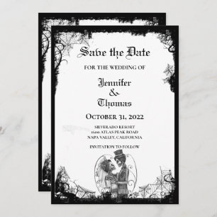Gothic halloween wedding speichern Sie das Datum E Ankündigung