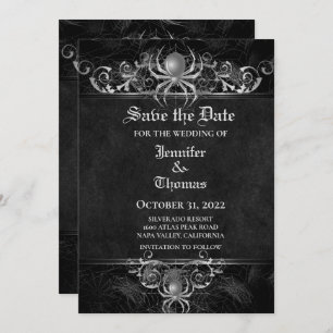Gothic halloween wedding speichern Sie das Datum E Ankündigung