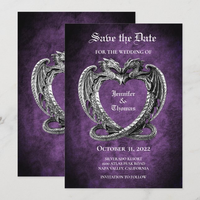Gothic halloween wedding speichern Sie das Datum E Ankündigung (Vorne/Hinten)