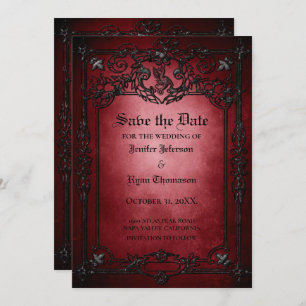 Gothic halloween wedding speichern Sie das Datum E Ankündigung